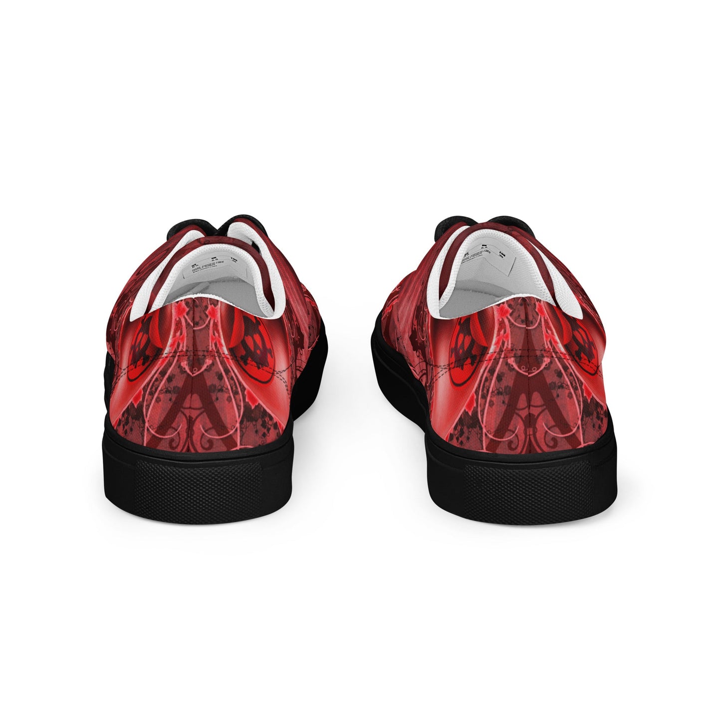 Gothic Skull and Heart Women’s Lace-up Canvas Shoes