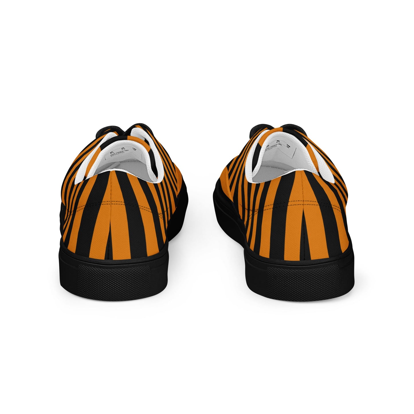 Black and Orange Striped Women’s Lace-up Canvas Shoes